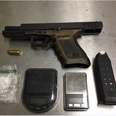 Auto gun with drugs and weight scales